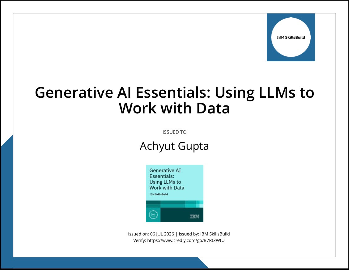 Generative AI Essentials: Using LLMs to Work with Data badge