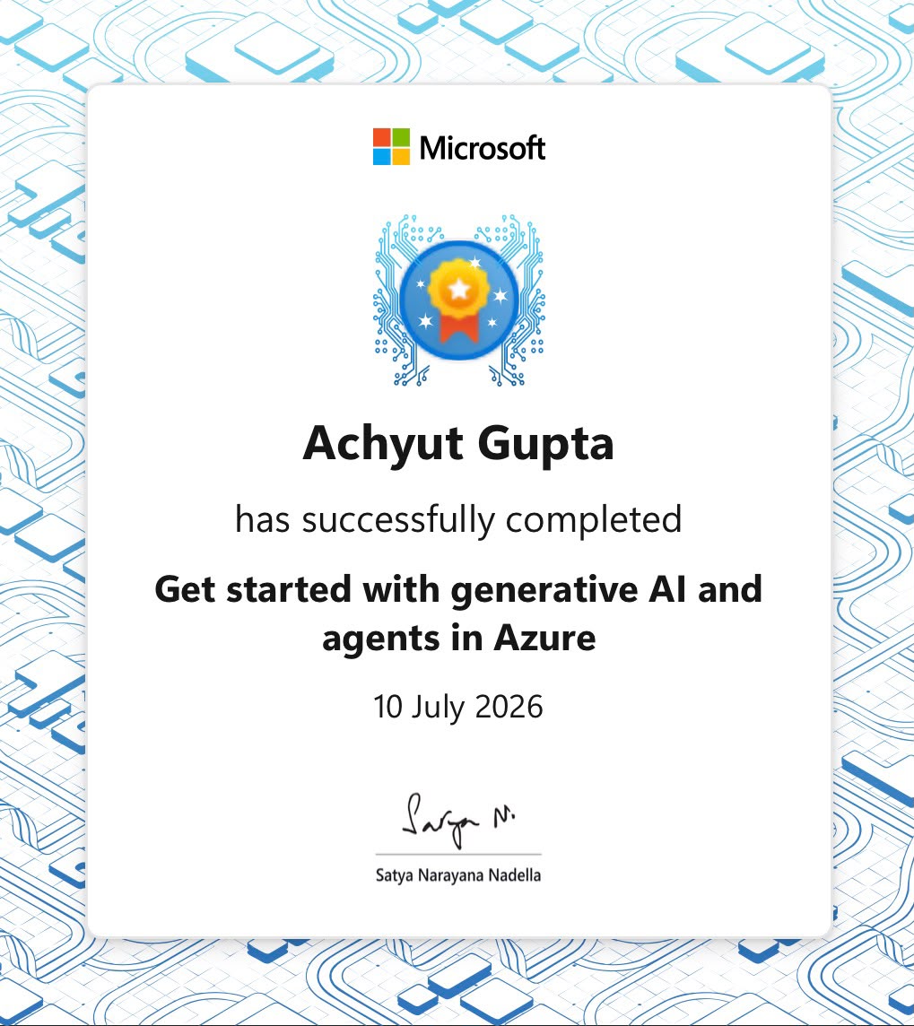 Microsoft Azure Generative AI certificate