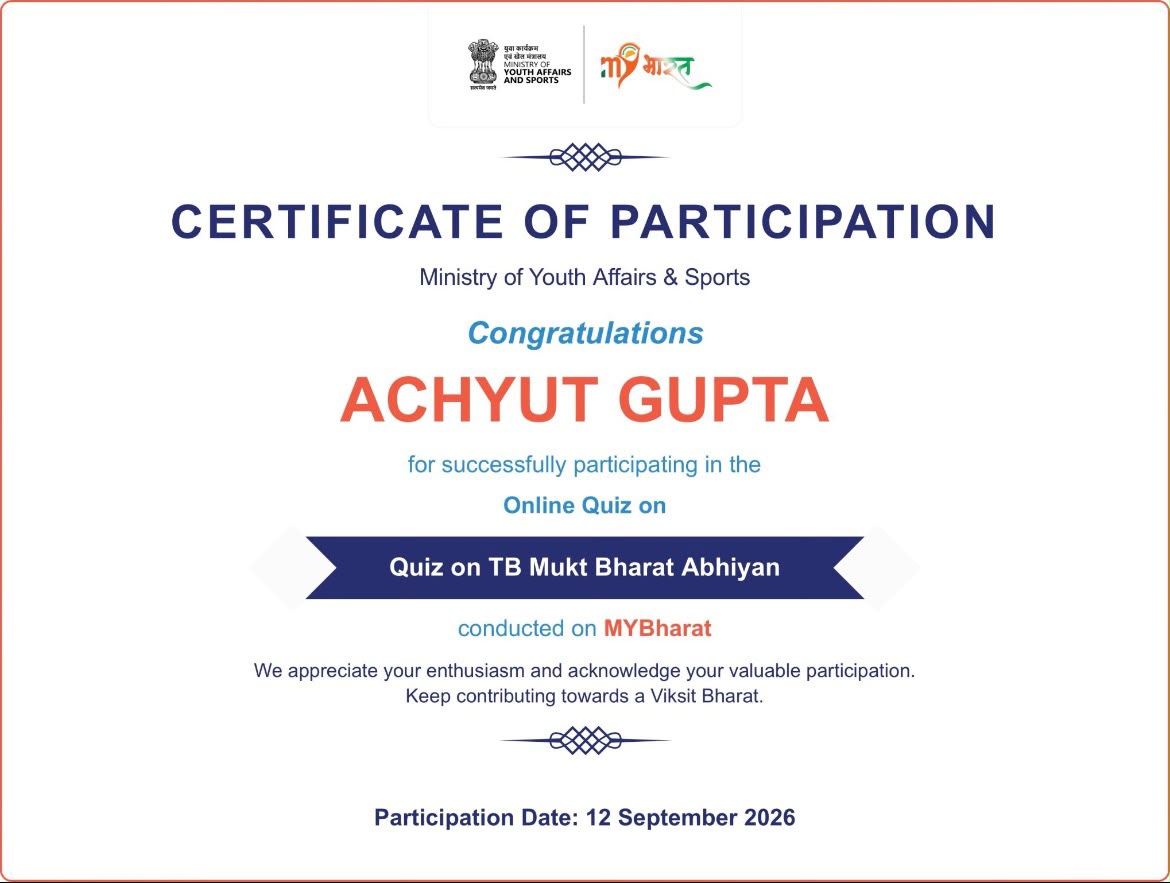TB Mukt Bharat Abhiyan quiz certificate